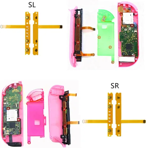 Vista 3 de Onyehn 2 Pairs(SL+SR) Right and Left Flex CableButton Key,LR Flex Cable Suit for Nitendo Switch NSSwitch OLED Joy Con Repair Part