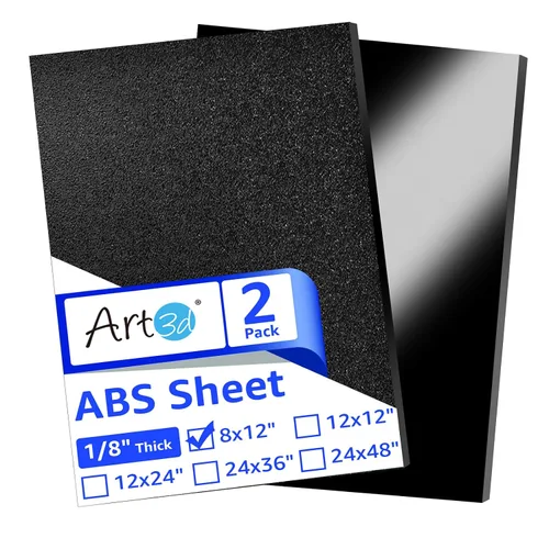 Vista 13 de Art3d - Láminas de plástico ABS de 1/16 pulgadas de grosor 8"x12", paquete de 2 - Lámina rígida ABS termoformada de dos lados