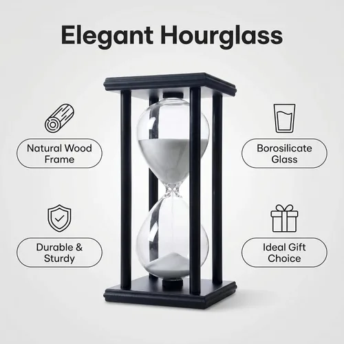 Vista 2 de Reloj de arena con temporizador de arena de 15 minutos, reloj de hora con decoración de arena para niños, reloj de arena para habitación