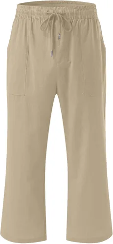 Vista 3 de symoid Capris for Women Drawstring Elastic Waisted Casual Comfy Trousers Wide Leg Loose Summer Capri Pants with Pockets 2023