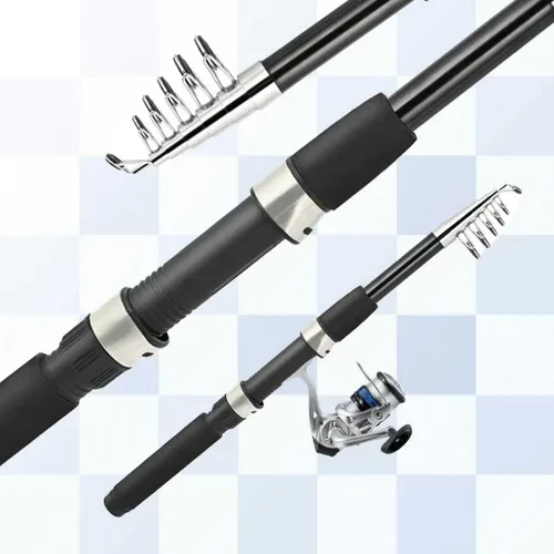 Vista 2 de Telescopic Fishing Rod and Reel Combo Set, 2PCS Collapsible Fishing Poles, Fishing Kit with Spinning Reel Fishing Pliers and Lip Gripper, Travel