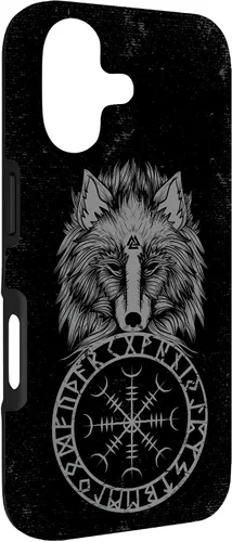 Vista 3 de Viking Aegishjalmur Runes Fenrir Odin Helm of Awe Phone Case for iPhone 17