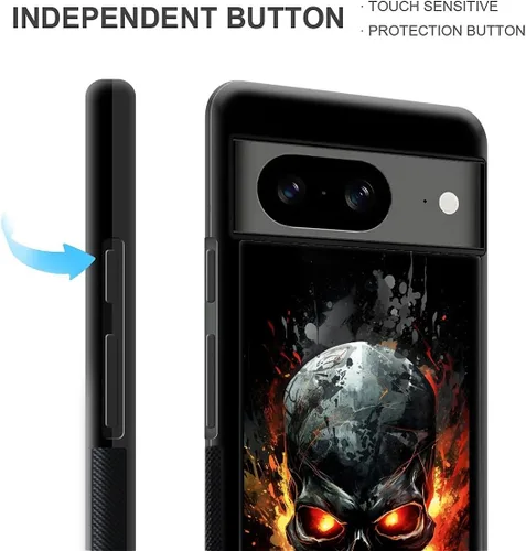Vista 1752 de Compatible con Google Pixel 4A 5G Mobile Case Creative Acrylic Panel trasero Silicona Protección Grip especialmente diseñado para Google Pixel 4A 5G