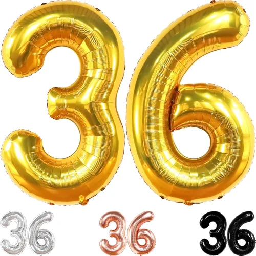 Vista 11 de KatchOn, Globos de oro rosa con el número 36, gigantes, 40 pulgadas, globos de aluminio de oro rosa con el número 36, decoraciones de feliz