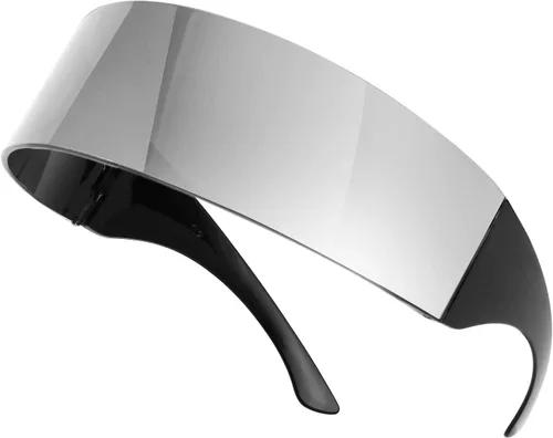 Vista 4 de FEISEDY Gafas de sol con visera cibernética futurista de los años 80 para hombres y mujeres, estilo punk, Cosplay B2740