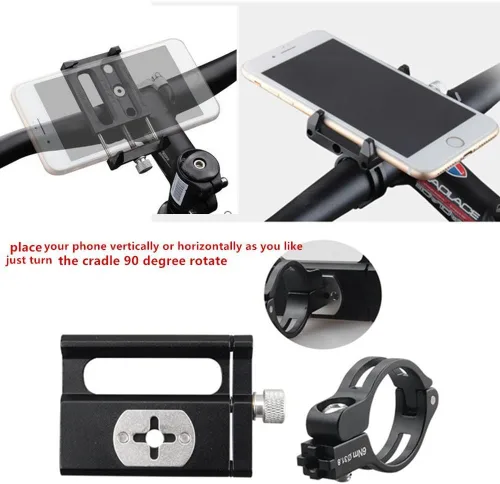Vista 4 de GUB Soporte universal para teléfono, ajustable, compatible con iPhone 8 Plus y otros teléfonos inteligentes, color negro con banda