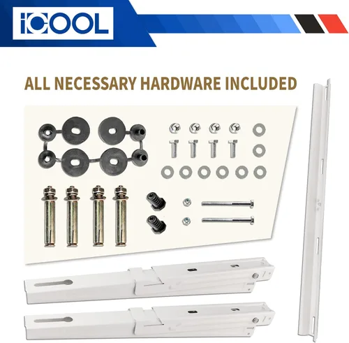 Vista 2 de Soporte de montaje en pared iCOOL Mini Split para aire acondicionado universal sin conductos de 9000-36000 BTU, bombas de calor, compresores y Blanco