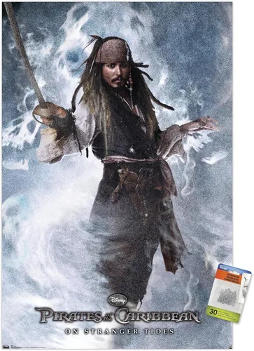 Vista 6 de Disney Pirates of the Caribbean: On Stranger Tides - Póster de pared de Jack con pasadores