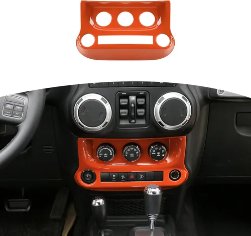 Vista 10 de RT-TCZ Para Jeep JK Negro Dash Console A/C Controles Cubierta Trim Panel para Jeep Wrangler JK JKU 2011-2017 ABS Interior Accesorios 1pc