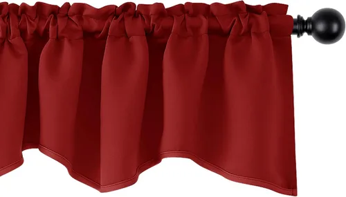 Vista 18 de Cenefas Deconovo festoneadas para cortinas pequeñas para oscurecimiento con barra de cortina sólida