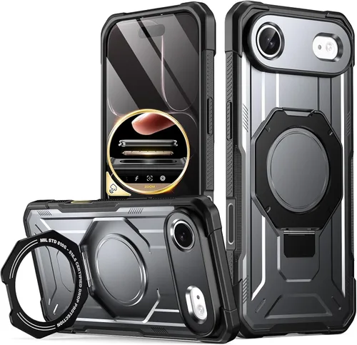 Vista 13 de Funda Poetic Spartan con soporte de anillo para iPhone 17, [Botón de control de cámara][Compatible con Magsafe], funda protectora de cuerpo