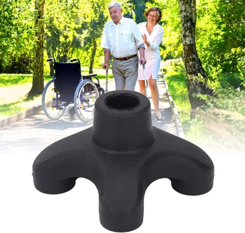 Vista 3 de Quad Cane Tips for Stability 4 Prong Self Standing Non Slip Rubber Base Replacement Foot 19mm Threaded Walking Canes,Duty ABS