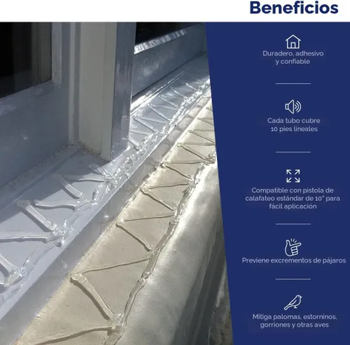 Vista 5 de Bird-X Gel repelente de aves, adhesivo y transparente, duradero y fácil de usar, cubre 10 pies lineales, 10 fl. oz., paquete de 1