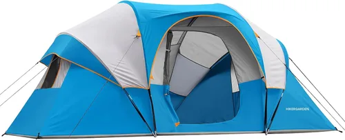 Vista 11 de HIKERGARDEN Tienda de Campaña para 10 Personas - Tienda Familiar Portátil de Fácil Instalación para Campamento, Tienda de Cúpula de Tela Resistente