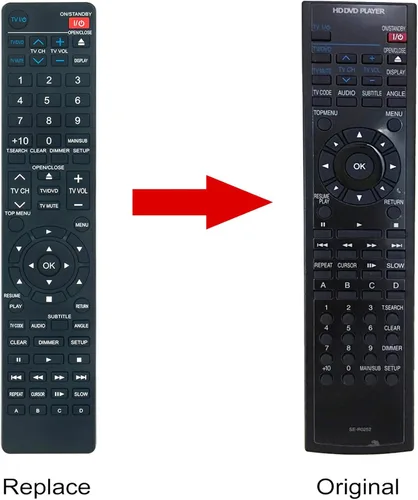 Vista 2 de SE-R0252 Reemplazo de trabajo de control remoto para Toshiba HD-A2WKU HD-A35KU HD-A2KU HD-A20KU HD-A20KC HD-A2W HD-D2 HD-A20 HD-A35 HD-A35KC HD-A2