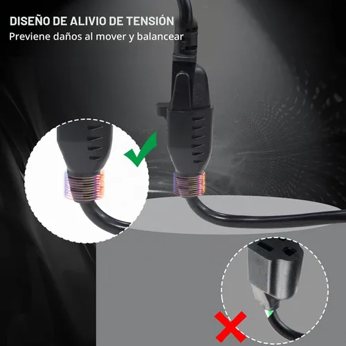 Vista 8 de [1 Pack] Cable de extensión de alimentación corto de 6 pulgadas - Cable de extensión de 3 clavijas mini negro para interiores con puesta a tierra