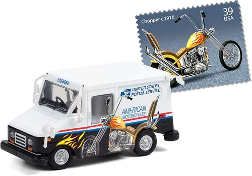 Vista 3 de Greenlight 30249 Servicio Postal de los Estados Unidos - Vehículo de entrega postal de larga vida (LLV) - American Motorcycles Collectible Stamps
