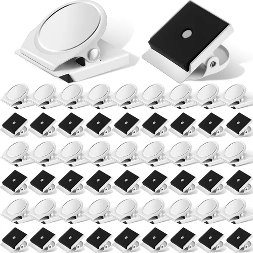 Vista 7 de Tenceur 54 clips magnéticos de metal resistentes para refrigerador, pizarra blanca, clip magnético para oficina, aula, maestros, armarios escolares