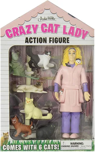 Vista 2 de Accoutrements Crazy Cat Lady Figura de acción multicolor, 8 pulgadas