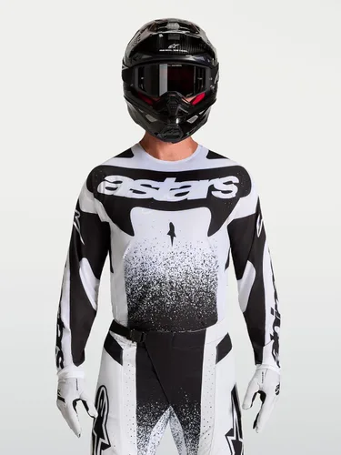 Vista 2 de Alpinestars Techstar Swan MX Jersey MX27 Colección Blanco/Negro