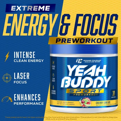Vista 3 de Ronnie Coleman Signature Series NUEVO Polvo de preentrenamiento para mujeres y hombres, preentrenamiento con aminoácido beta alanina, L citrulina