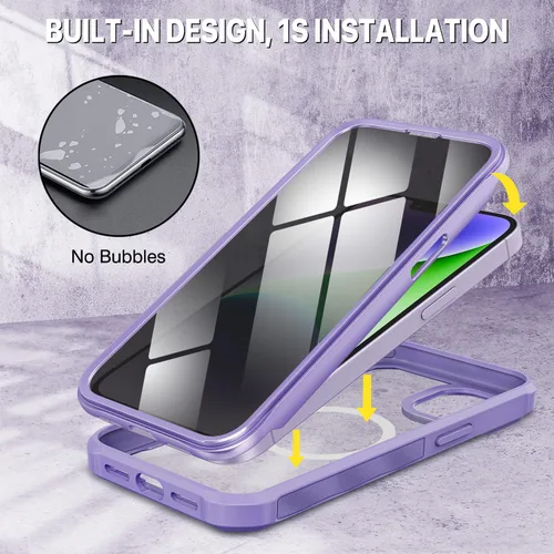 Vista 11 de CENHUFO Funda de privacidad para iPhone 11 Pro, funda de cuerpo completo con protector de pantalla de privacidad de vidrio templado 9H integrado