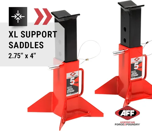 Vista 4 de AFF Soportes de gato tipo pin resistentes, capacidad de 5 toneladas (10,000 libras), 1 par, 3305A