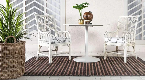 Vista 3 de Unique Loom - Tapete para exteriores de la colección Border, cuadriculado (2.2 pies x 3.1 pies, rectangular, color marrón/negro)