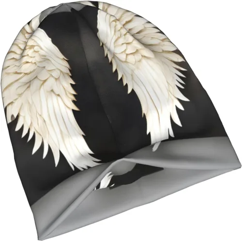 Vista 3 de Angel Feathers Men's Knit Hat â Fashion Adult Men's Knit Hat, Cap, Warm & Stylish Headgear with Brim, Ideal for Winter Wear. Black