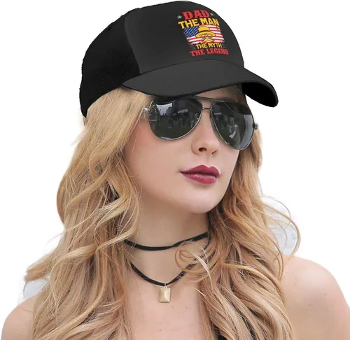 Vista 5 de LIFANGMI Adjustable Dad The Man The Myth The Legend Baseball Cap for Men Women Baseball Hat Outdoor Casual Breathable Caps Trucker Hats Sun Hat Black