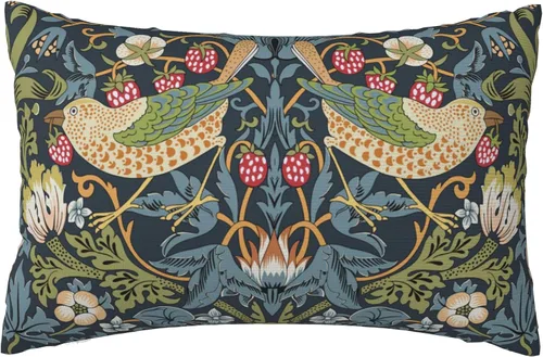 Vista 11 de Fundas de almohada William Morris diseño Strawberry Thief, fundas de almohada decorativas suaves para exteriores, fundas de almohada para decoración