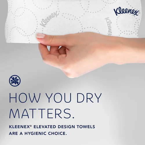 Vista 8 de Kleenex Toallas de Papel en Rollo Duro Profesionales, a Granel (54471), Enrollado Duro, Diseño Elevado, Bolsillos de Absorción Premium, Blanco