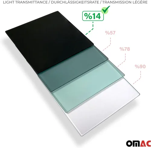 Vista 3 de OMAC Cristal de ventana para Volkswagen Eurovan 1992-2003 Barn Puerta Derecha L1 L2 Negro