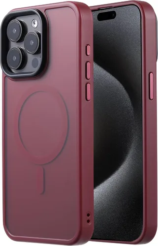 Vista 25 de Tigowos Funda magnética para iPhone 15, resistente a las caídas, sensación de piel mate, a prueba de golpes, ajuste delgado para iPhone 15, negro