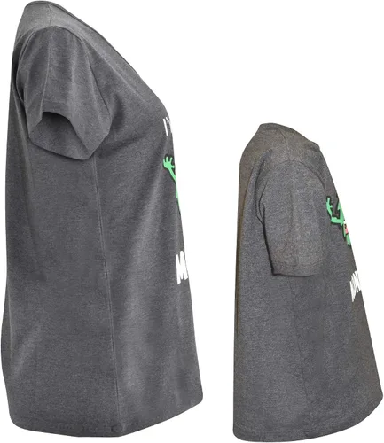 Vista 5 de Unique Baby Mommy and Me Ive Created a Monster - Camisa con cuello en V, gris