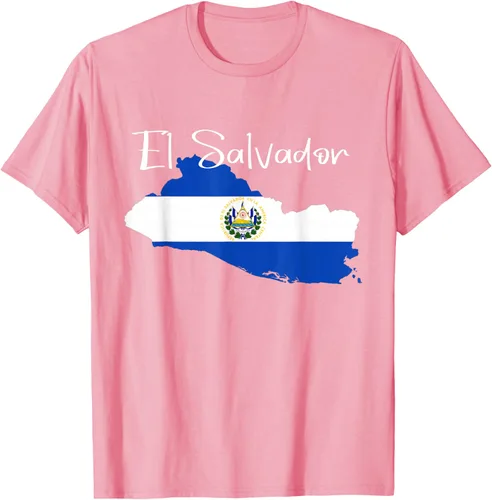 Vista 76 de Camiseta con la bandera de El Salvador, mapa de El Salvador, camiseta de Salvador para mujer