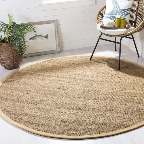 Vista 5 de SAFAVIEH Natural Fiber Collection - Alfombra decorativa de 2 x 3 pies, natural, hecho a mano, ideal para zonas de alto tráfico en entrada, sala