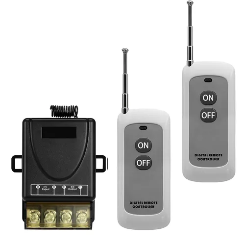 Vista 10 de Interruptor remoto impermeable, mini interruptor inalámbrico de 5 V/12 V/48 V/10 A, con largo alcance de 328 pies para luces, motor, ventiladores