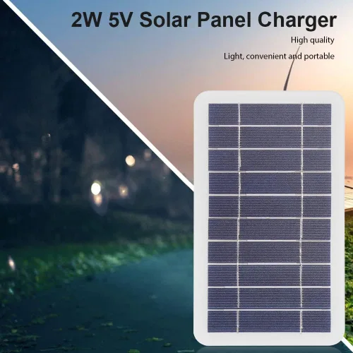 Vista 4 de Panel solar de 5 V 400 mA de 2 W de salida USB portátil para exteriores Panel de carga solar para mini ventiladores, autos de juguete, drones
