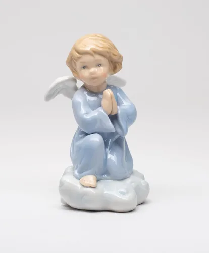 Vista 3 de Cosmos Gifts 10424 - Figura inspiradora de porcelana fina con ángel, 4 1/4 pulgadas