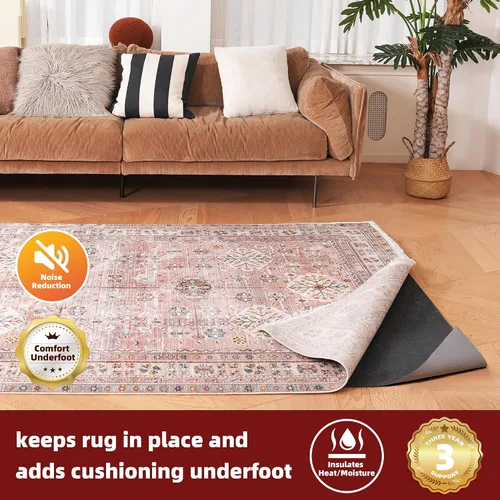 Vista 2 de BAGAIL - Almohadillas de fieltro y goma natural de 1/8 pulgadas de grosor, 2.5 x 9.5 pies, agarre antideslizante para alfombra, mantiene