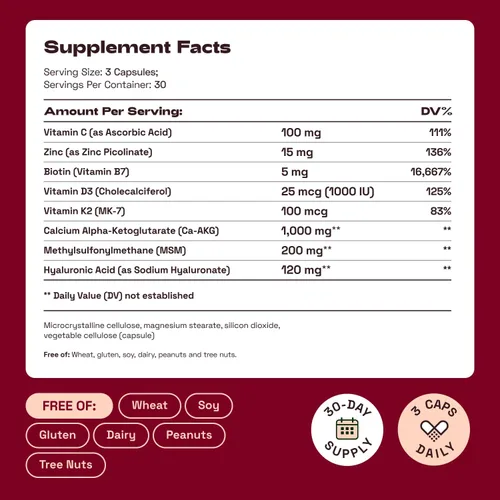 Vista 5 de Cata-Kor Suplemento NAD+ y complejo Ca-AKG - Suplemento liposomal NAD+ con resveratrol (60 cápsulas) y complejo de belleza Ca-AKG, MSM, ácido