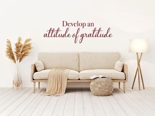 Vista 3 de Calcomanía de vinilo para pared, diseño de agradecimiento con frase inspiradora, decoración para el hogar o la iglesia para dormitorio, sala