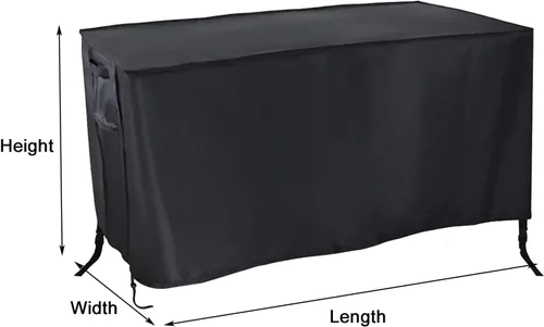Vista 2 de Cubierta rectangular para fogata, impermeable, para mesa de fuego de gas propano al aire libre, 28 pulgadas de largo x 28 pulgadas de ancho x 24
