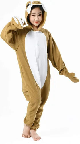Vista 5 de CANASOUR Disfraz de perezoso para niños, disfraz de Halloween, mameluco de Navidad, anime, cosplay, animales, pijama de una pieza de 4 a 12 años