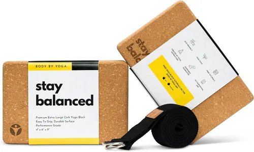 Vista 16 de Cork Yoga Blocks 2 Pack – High Density Non Slip with Select Cork Grain for Chip-Resistant Durability Extra Thick 4” for Support & Stability