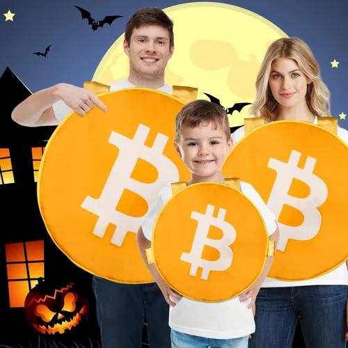 Vista 5 de TOY Life Funny Halloween Costumes Men Teen Boys Bitcoin Cosplay Outfits for Kids Adults Halloween Party Dress Up