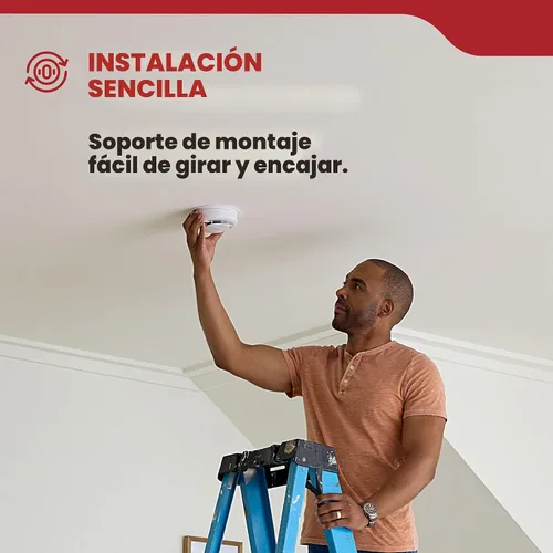 Vista 7 de Kidde, 20SAR, detector de humo cableado, batería de reserva AA, interconectable, indicadores de luz de advertencia LED