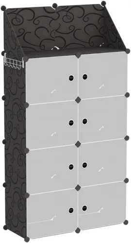 Vista 5 de Jomifin Gabinete de almacenamiento de zapatos 32-64 pares con puertas Negro-8