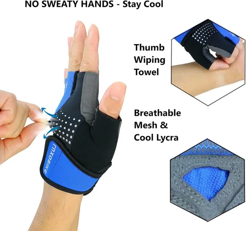 Vista 3 de LuxoBike Guantes de ciclismo para hombre almohadilla de gel de 0.197in Guantes de ciclismo especializados ultra transpirables Guantes de bicicleta